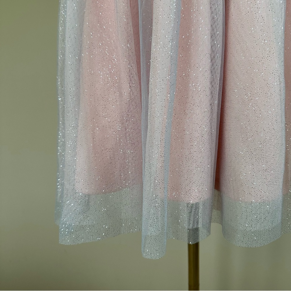 NEW Sparkly Pink Beaded Dress Pearls Junior 7 Balletcore Fairy Feminine Homecomi - Picture 6 of 10